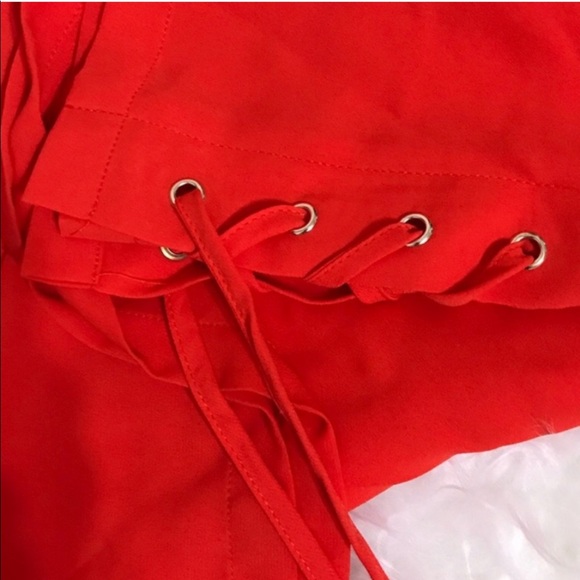 NWT Rose + Olive Long Sleeved V-Neck Persimmon Top - Picture 6 of 7